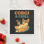 Corgi und Chill Serviette (Beispiel)