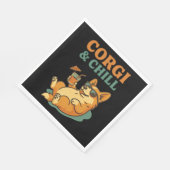 Corgi und Chill Serviette (Ecke)