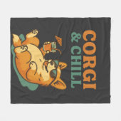Corgi und Chillen Fleecedecke (Vorderseite (Horizontal))