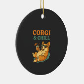 Corgi und Chillen Keramik Ornament (Rechts)