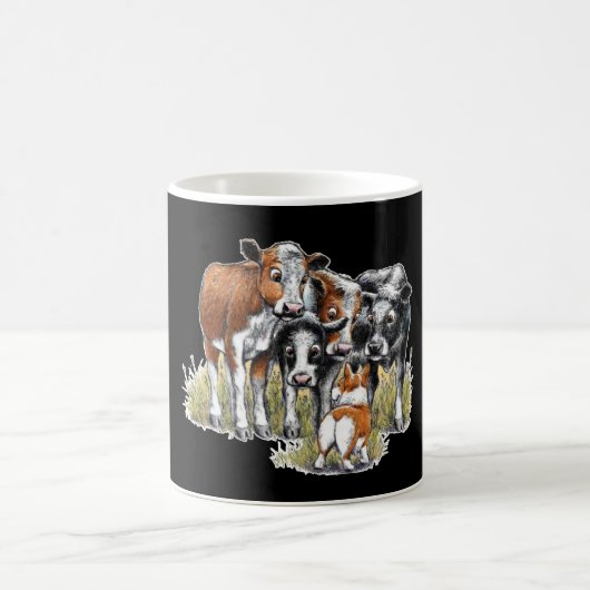 Corgi und die Kühe Kaffeetasse (Mittel)