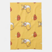 Corgi und Kaffeemuster Geschirrtuch (Vertikal)