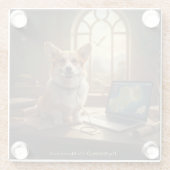 Corgi und Maus Glasuntersetzer (Rückseite)