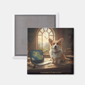 Corgi und Maus Magnet (Vorderseite/Rückseite)