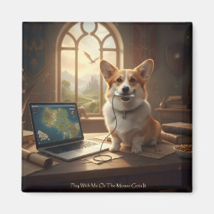 Corgi und Maus Magnet