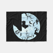Corgi und Mond Halloween Fleecedecke (Vorderseite (Horizontal))