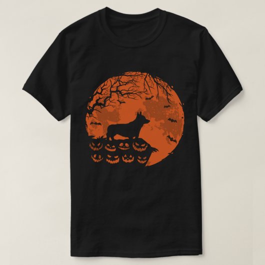 Corgi und Moon Halloween Kostüm Hund Lover Geschen T-Shirt (Design vorne)