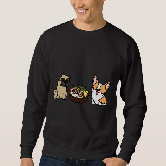 Corgi und Mops Hotpot Sweatshirt (Vorderseite)