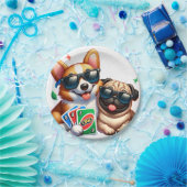 Corgi und Mops Uno Card Game Pappteller (Party)