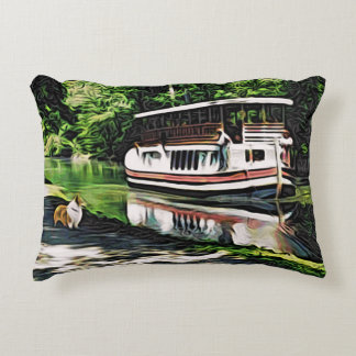 Corgi und Riverboat Dekokissen