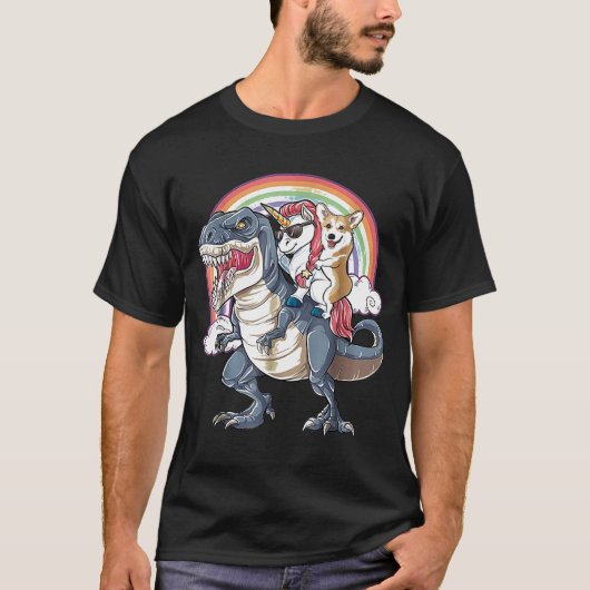 Corgi und Unicorn fahren wie Boss T-Shirt (Vorderseite)