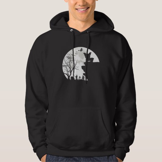 Corgi Under Moon Halloween Dog Hoodie (Vorderseite)