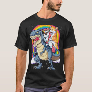Corgi Unicorn Riding Dinosaur T rex Geschenke Männ T-Shirt