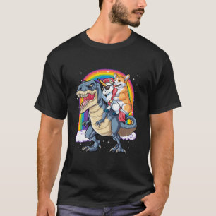 Corgi Unicorn Riding Dinosaur T Rex Geschenke Männ T-Shirt