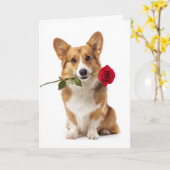 Corgi Valentine – Big Love with Short Legs Karte (Gelbe Blume)