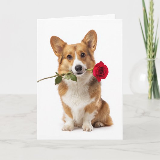 Corgi Valentine – Große Liebe mit kurzen Beinen Karte (Vorderseite)