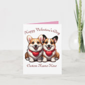 Corgi Valentine Karte (Vorderseite)