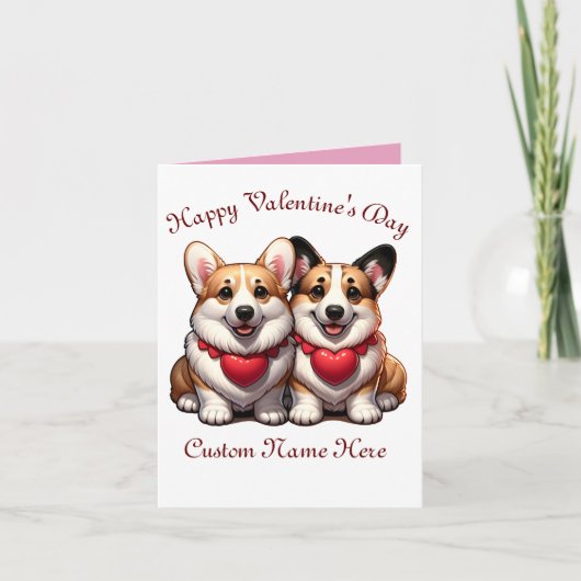 Corgi Valentine Karte (Vorderseite)
