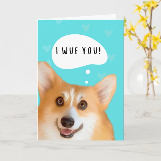 Corgi Valentine's Day Card Karte (Gelbe Blume)