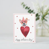 Corgi Valentine's Day Gift Dog Postkarte (Stehend Vorderseite)