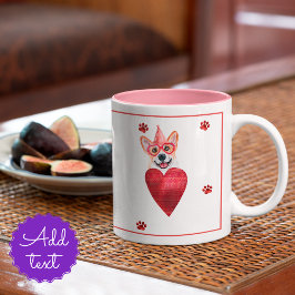 Corgi Valentine's Day Gift Dog Zweifarbige Tasse