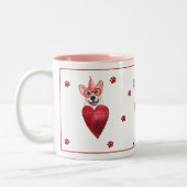 Corgi Valentine's Day Gift Dog Zweifarbige Tasse (Links)