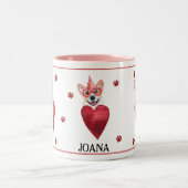 Corgi Valentine's Day Gift Dog Zweifarbige Tasse (Mittel)