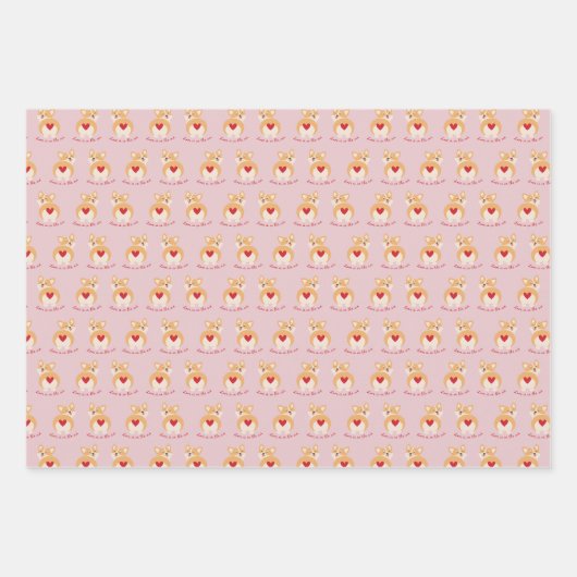 Corgi - Valentinisches Papier zur Umhüllung von Hu (Vorderseite 2)