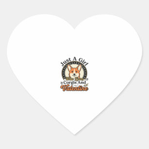 Corgi Valentins-Design für Hunde-Liebhaber_1 Herz-Aufkleber