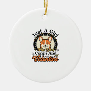 Corgi Valentins-Design für Hunde-Liebhaber_1 Keramik Ornament