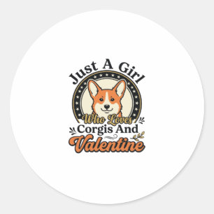 Corgi-Valentinsdesign für Hundeliebhaber_1 Runder Aufkleber