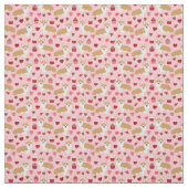 Corgi-Valentinsgruß-Gewebe - Rosa Stoff (Muster)