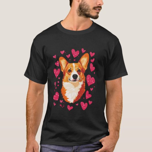 Corgi Valentinstag T-Shirt (Vorderseite)