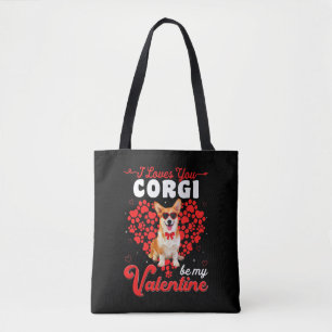 Corgi Valentinstag T-Shirt Funny Dog Valentine Ges Tasche