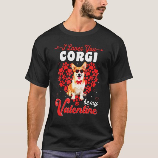 Corgi Valentinstag Tee Hund Valentine (Vorderseite)