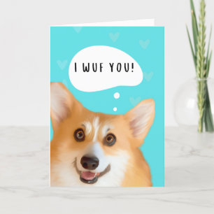 Corgi Valentinstagskarte Aqua Karte