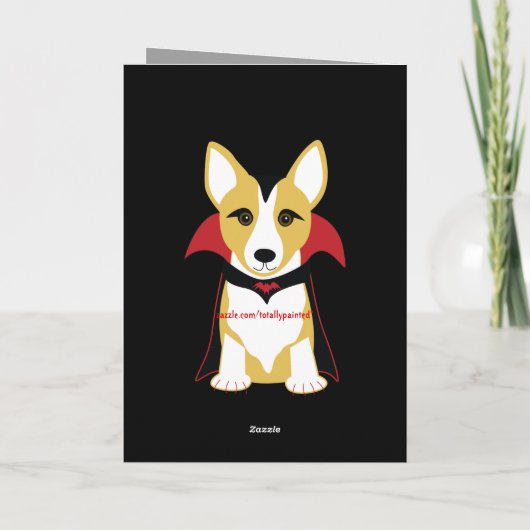 Corgi Vampire benutzerdefinierbare Halloween-Karte Karte (Rückseite)
