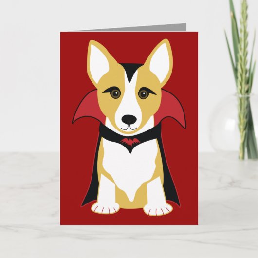 Corgi Vampire benutzerdefinierbare Halloween-Karte Karte (Vorderseite)