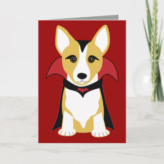 Corgi Vampire benutzerdefinierbare Halloween-Karte Karte