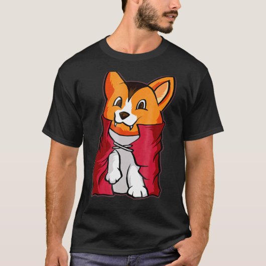 Corgi Vampire Cute Vampire Halloween T-Shirt (Vorderseite)