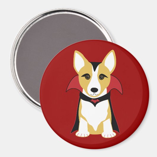 Corgi Vampire Halloween Magnet (Vorderseite/Rückseite)