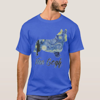 Corgi Van Gogh Starry Night Dog Art Van Gogh Paint T-Shirt
