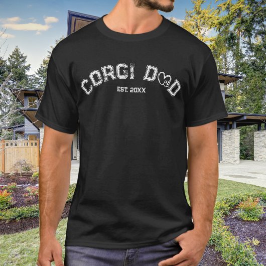 Corgi Vater Herz mit Pfote und Jahr T-Shirt