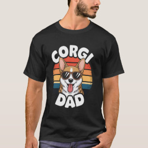 Corgi-Vater-Hundliebhaber Retro-Vintage-Sonnenunte T-Shirt