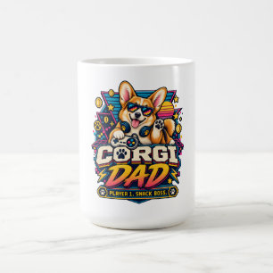 Corgi-Vater-Player-1-Retro-Gamer-Design Kaffeetasse