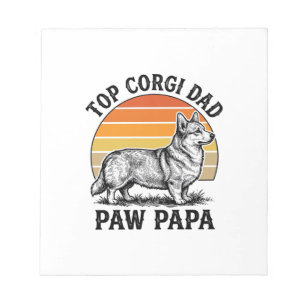 Corgi-Vater-Shirt Vintage-Sonnenuntergang-Hund-Pap Notizblock
