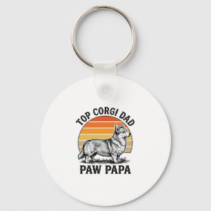 Corgi-Vater-Shirt Vintage-Sonnenuntergang-Hund-Pap Schlüsselanhänger