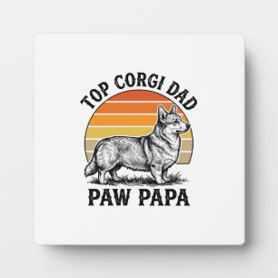 Corgi-Vater-Shirt Vintage-Sonnenuntergang-Hunde-Pa Fotoplatte