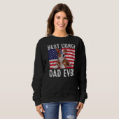 Corgi Vater Usa American Flag Corgi Dog Eigentümer Sweatshirt (Vorne ganz)
