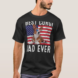 Corgi Vater Usa American Flag Corgi Dog Eigentümer T-Shirt
